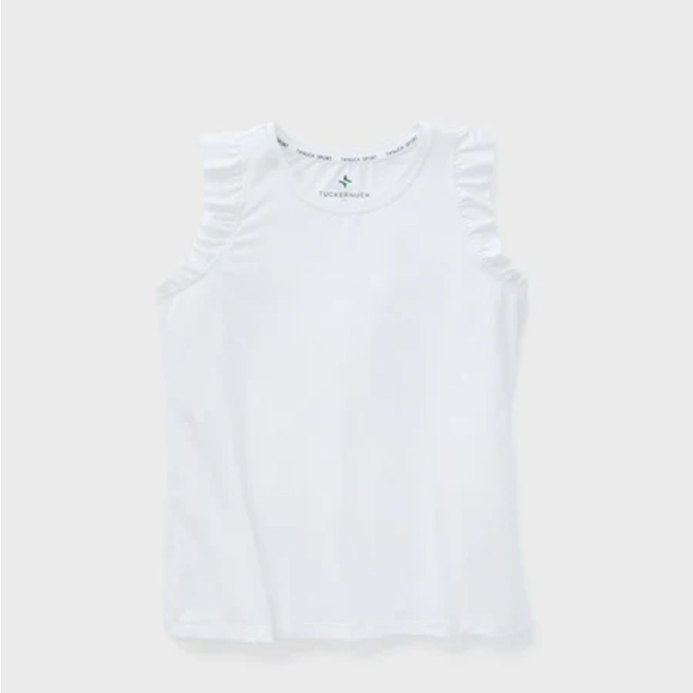 Tuckernuck Classic White Ruffle Lea Tank Top